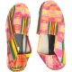 Espadrilles, imprimé style wax ghanéen rose/vert/jaune
